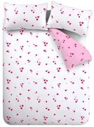 Biancheria da letto bianca/rosa in crêpe per letto matrimoniale 200x200 cm Seersucker Heart – Catherine Lansfield