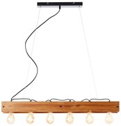 Brilliant - Lampadario a sospensione con filo CALANDRA 6xE27/42W/230V pino