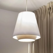 Maco Design Lampada a sospensione Sensei doblo, bianco/beige, Ø 50 cm, tessuto