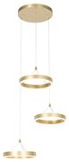 Lampada a sospensione rotonda in ottone con LED a 3 step dimmerabile 3 luci - Lyani