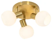 Faretto da soffitto dorato con vetro opalino 3 luci orientabile - Anouk