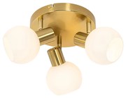 Faretto da soffitto oro con vetro opalino a 3 luci orientabili - Anouk