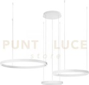 Lampadario a sospensione led akrobat 3 cerchi bianca 180w 20620lm c...