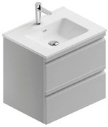 Mobile sottolavabo e lavabo Pull per vasca centrale grigio artico opaco in mdf L 60 x H 56 x P 46 cm 2 cassetti
