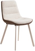 IDA Marrone Crema (Monza 90/Preston 22)/telaio beige - MODERNA SEDIA IMBOTTITA BOUCLÉ PER SOGGIORNO / SALA DA PRANZO LOFT