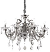 Lampadario Classico Colossal Metallo-Cristallo Grigio 8 Luci E14