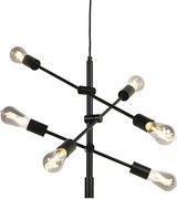 Lampada a sospensione industriale smart nera con 6 WiFi ST64 - Sydney