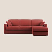 Chris Divano letto angolare con penisola in microfibra smacchiabile T11 Rosso 248 cm Destro (mat. 120x197)