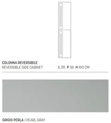 Colonna pensile h 160 cm bianco frassinato 2 ante reversibile