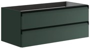 Mobile da bagno sotto lavabo Fusion verde laccato opaco L 99.5 x H 40 x P 45.5 cm 2 cassetti, lavabo non incluso