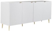 Credenza con 4 ante in MDF e Acciaio Bianco e Dorato - YESINIA