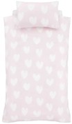 Set copripiumino e federa da bambini rosa in flanella per letto matrimoniale 200x200 cm Hearts – Catherine Lansfield
