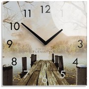 Orologio decorativo in vetro con motivo autunnale, 30 cm