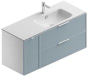 Mobile sottolavabo e lavabo Quadra per vasca a destra bianco-cielo in mdf L 120 x H 57 x P 46 cm, 1 anta 2 cassetti