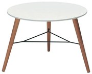 Tavolino da esterno Chamonix in eucalipto con piano in composito bianco per 2 persone Ø 60 cm