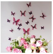 Set di 18 adesivi rosa 3D Farfalle - Ambiance