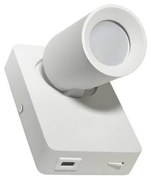 Faretto da parete TAFT 1xGU10/30W/230V USB bianco