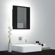Armadietto A Specchio Con Luci Led Nero 40x12x45 Cm İn Acrilico /