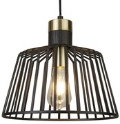 Sospensione Industrial Birg Cage Acciaio Nero Adjustable 1 Luce E27 D30Cm