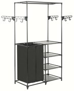 Appendiabiti Acciaio E Tessuto Non Tessuto 87x44x158 Cm Nero /