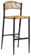Sgabello da giardino in alluminio antracite, seduta in rattan sintetico