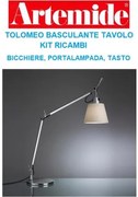 Artemide kit bicchiere, portalampada, tasto, Tolomeo basculante tavolo