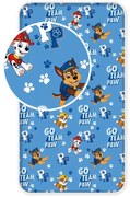 Lenzuolo con angoli per bambini blu in cotone 90x200 cm Paw Patrol – Jerry Fabrics