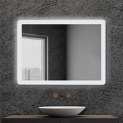 Specchio LED 60x80 cm reversibile con cornice a luce bianca naturale