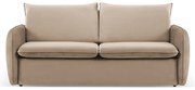Divano letto in velluto beige 194 cm Vienna - Cosmopolitan Design