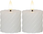 Set di 2 candele LED in cera bianca, altezza 7,5 cm Flamme Swirl - Star Trading