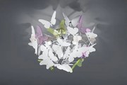 Butterfly plafoniera cromata con farfalle incluso kit colorato e bi...