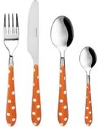 Set posate Pois Arancio In acciaio inox e plastica