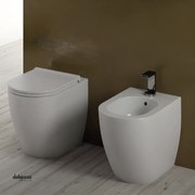 Ceramica Cielo "Mini-Smile 48" Coppia Di Sanitari Da Terra Filoparete Bianco Lucido