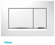 Geberit "Sigma 30" Placca Di Azionamento Doppio Pulsante Bianco/Rigo Cromo