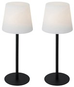 Set di 2 lampade da tavolo ricaricabili nere 40 cm IP54 - Jude