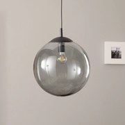 TK Lighting Lampada a sospensione Esme, vetro, grafite-trasparente, 1 luce, Ø 35 cm