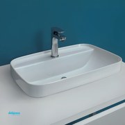 Kerasan "Tribeca" Lavabo D'Appoggio/Incasso Bianco Lucido Da 60 Cm