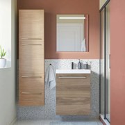 Mobile bagno sospeso con lavabo L 45 x H 58 x P 33 cm rovere charleston, 1 anta per vasca centrale Remix
