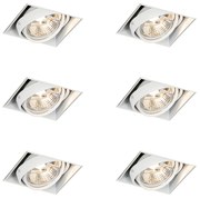 Set di 6 faretti da incasso bianchi GU10 AR70 senza bordi - Oneon