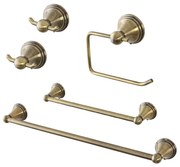 Set accessori a muro 5 pezzi in acciaio con finitura bronzo e viti incluse   Iris