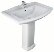 Lavabo sospeso rettangolare Washington L 50.5 x H 25 x P 50.5 cm in ceramica bianco