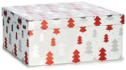 Set di Scatole Decorative Albero di Natale Natale Rosso Argentato Bianco Cartone