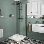 Walk-in neo L 70 x H 200 cm, vetro 8 mm vetro senza finitura / trasparente nero