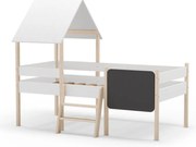 Letto per bambini rialzato in legno di pino bianco 90x190 cm Mint - Marckeric