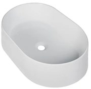 Lavabo da appoggio COVER ovale in ceramica L 60 x H 11.5 x P 40 cm bianco satinato piletta non inclusa