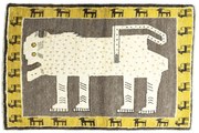 Gabbeh Tappeto 100 x 150 Nero (Iran) Annodato A Mano