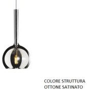 Applique ottone sat. 1 luce piccola vetro cromo 1155os-a-cr