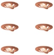 Set di 6 faretti da incasso rotondi rame orientabili - Edu