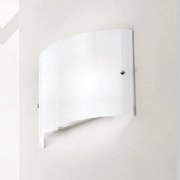 Plafoniera Contemporanea Michela Metallo Cromo E Vetro Bianco 32Cm 2 Luci E27