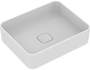 Lavabo da appoggio Strada II IDEAL STANDARD rettangolare in ceramica L 50 x H 18 x P 40 cm bianco piletta non inclusa